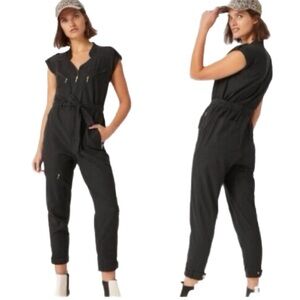 Anthropologie Black Utility Jumpsuit Size M EUC
